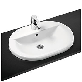 Ideal Standard Connect Oval 1TH Inset Countertop Basin Medium Image