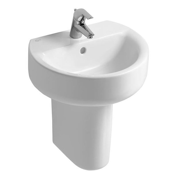 Ideal Standard Connect Sphere 1TH Basin + Semi Pedestal