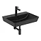 Ideal Standard Connect Air Cube Silk Black 600mm Wall Mounted / Vanity Basin - E0298V3 Profile Larg