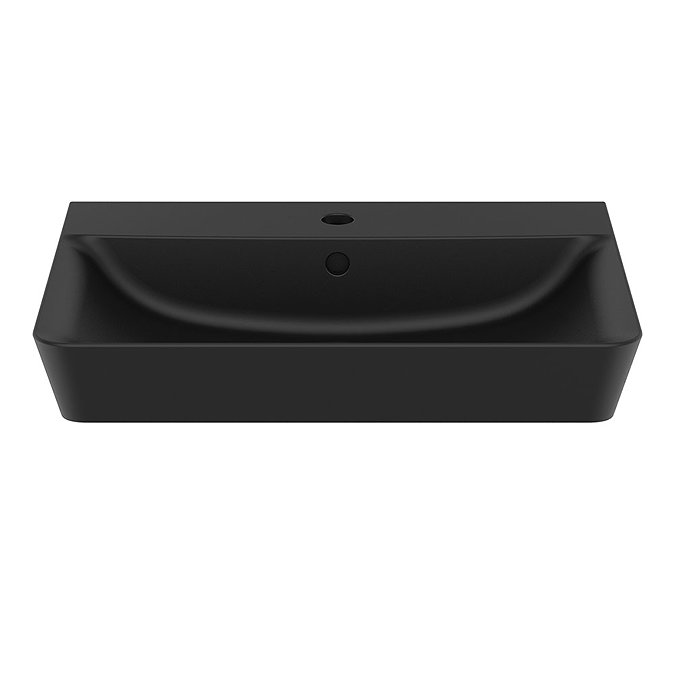 Ideal Standard Connect Air Cube Silk Black 600mm Wall Mounted / Vanity Basin - E0298V3  Feature Larg