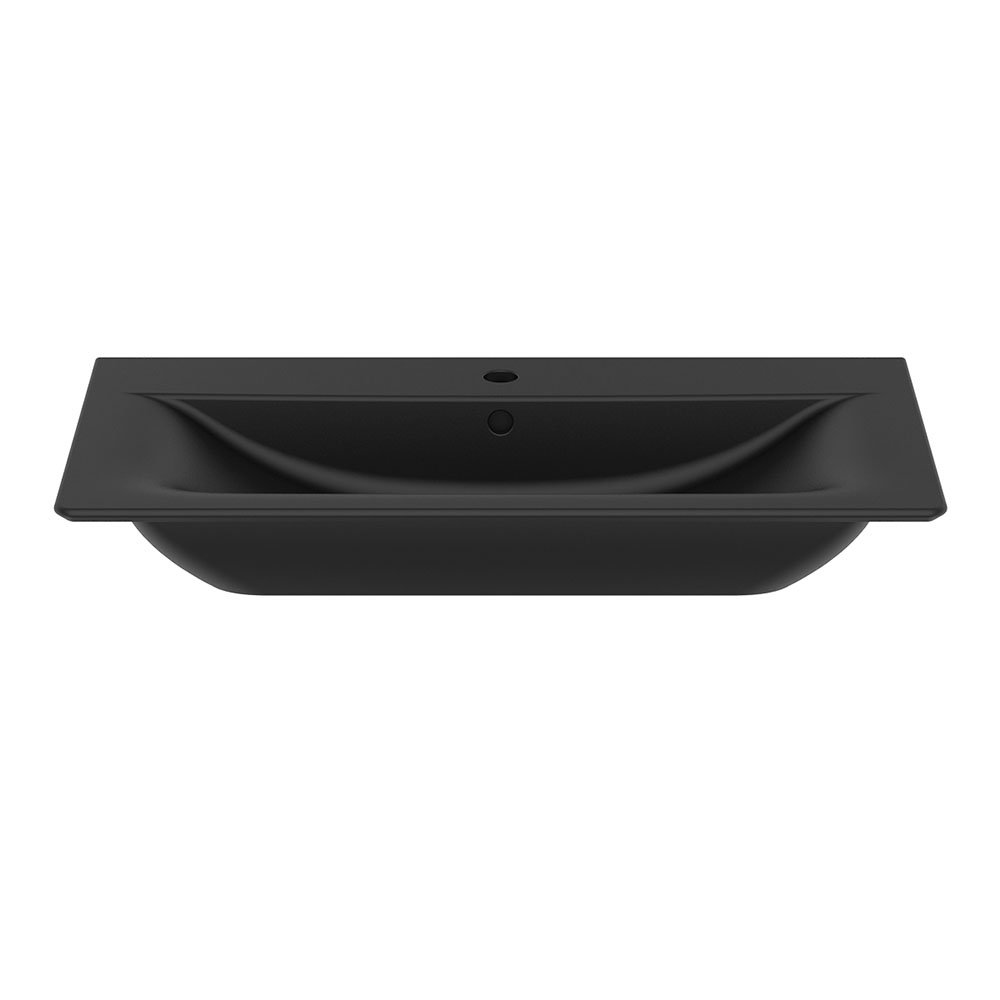Ideal Standard Connect Air Silk Black 840mm Wall Mounted / Vanity Basin - E0279V3  Feature Large Ima