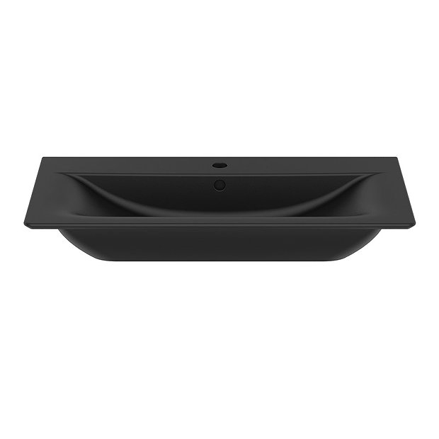 Ideal Standard Connect Air Silk Black 840mm Wall Mounted / Vanity Basin - E0279V3  Feature Large Ima
