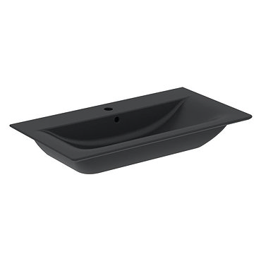 Ideal Standard Connect Air Silk Black 840mm Wall Mounted / Vanity Basin - E0279V3  Profile Large Ima