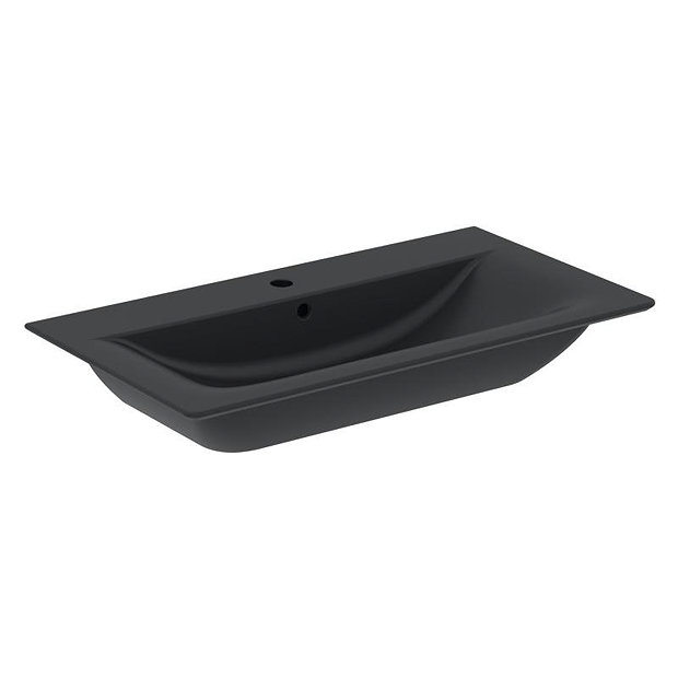 Ideal Standard Connect Air Silk Black 840mm Wall Mounted / Vanity Basin Large Image