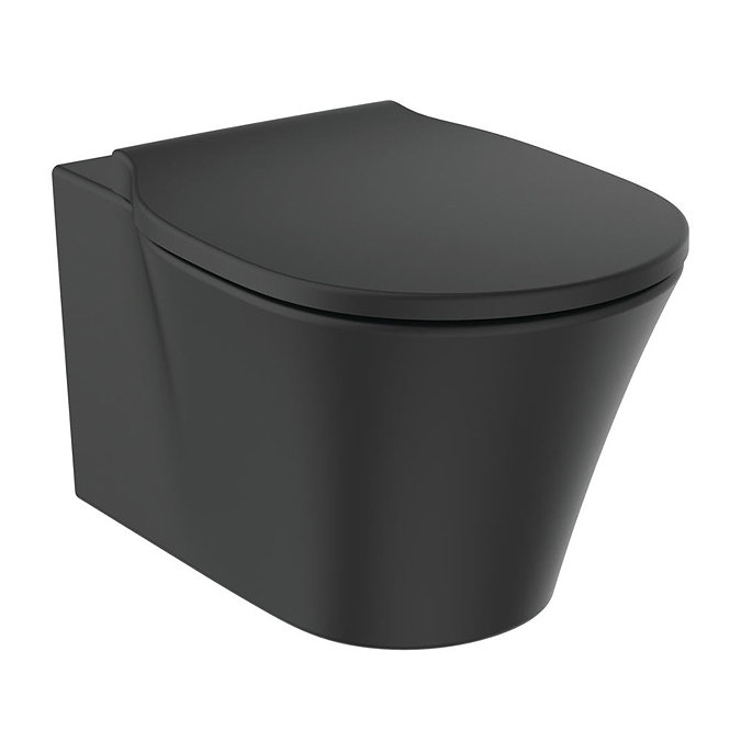 Ideal Standard Connect Air Silk Black AquaBlade Wall Hung Toilet + Soft Close Seat  Profile Large Im