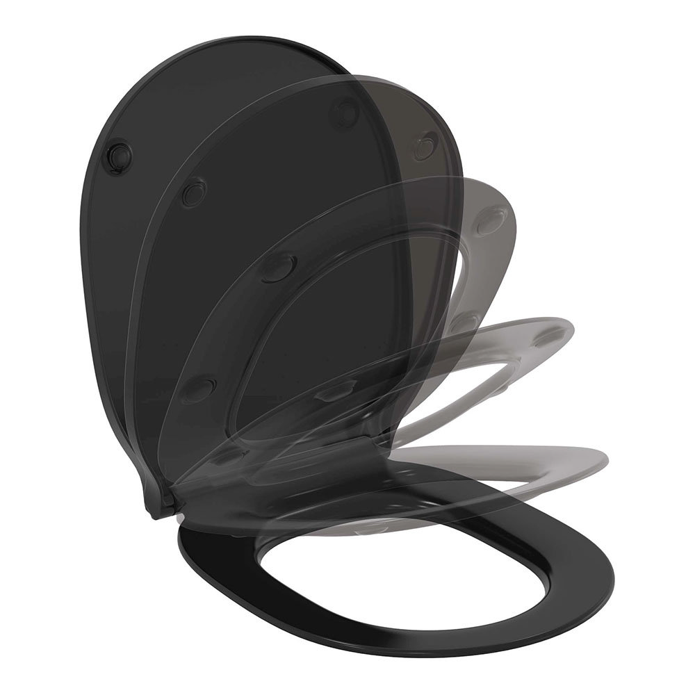 Ideal Standard Connect Air Silk Black Soft Close Slim Toilet Seat & Cover Large Image