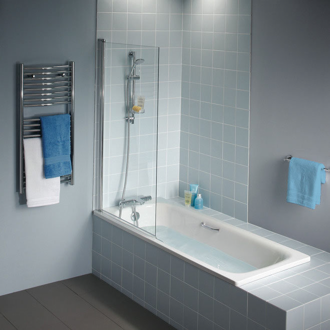 Ideal Standard Connect Angle Bath Screen (1400 x 800mm) - T9923EO  Standard Large Image