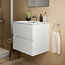 Ideal Standard Eurovit+ 50cm Wall Hung 2 Drawer Vanity Unit with Basin - Gloss White