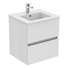Ideal Standard Eurovit+ 50cm Wall Hung 2 Drawer Vanity Unit with Basin - Gloss White