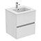 Ideal Standard Eurovit+ 50cm Wall Hung 2 Drawer Vanity Unit with Basin - Gloss White