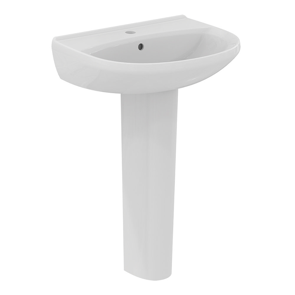 Ideal Standard Eurovit+ 550mm 1 Tap Hole Basin + Pedestal