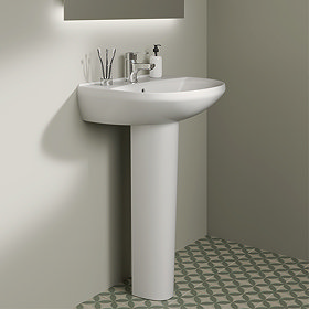 Ideal Standard Eurovit+ 550mm 1 Tap Hole Basin + Pedestal Large Image