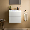 Ideal Standard Eurovit+ 70cm Wall Hung 2 Drawer Vanity Unit with Basin - Gloss White