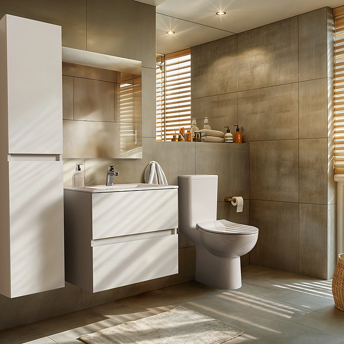 Ideal Standard Eurovit+ 70cm Wall Hung 2 Drawer Vanity Unit with Basin - Gloss White