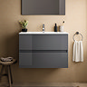 Ideal Standard Eurovit+ 70cm Wall Hung 2 Drawer Vanity Unit with Basin - Mid Grey