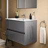 Ideal Standard Eurovit+ 70cm Wall Hung 2 Drawer Vanity Unit with Basin - Mid Grey