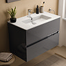 Ideal Standard Eurovit+ 70cm Wall Hung 2 Drawer Vanity Unit with Basin - Mid Grey