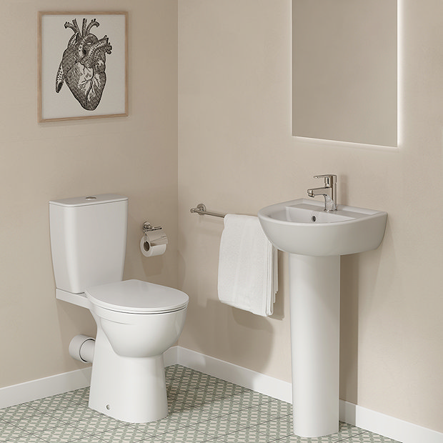 Ideal Standard Eurovit+ Comfort Height Close Coupled Toilet + Soft Close Seat