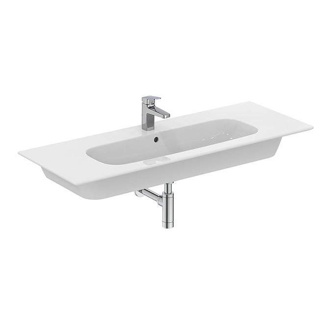 Ideal Standard i.Life A 1240mm 1TH Wall Hung Basin + Chrome Bottle Trap - ISILA124 Large Image