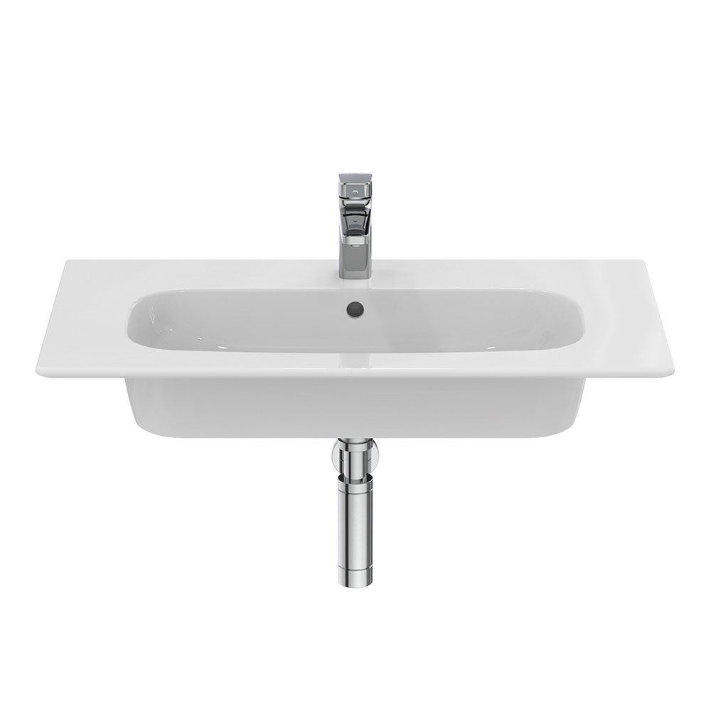 Ideal Standard i.Life A 1TH Wall Hung Basin + Chrome Bottle Trap  Feature Large Image