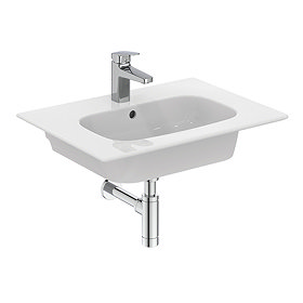 Ideal Standard i.Life A 640mm 1TH Wall Hung Basin + Chrome Bottle Trap Large Image