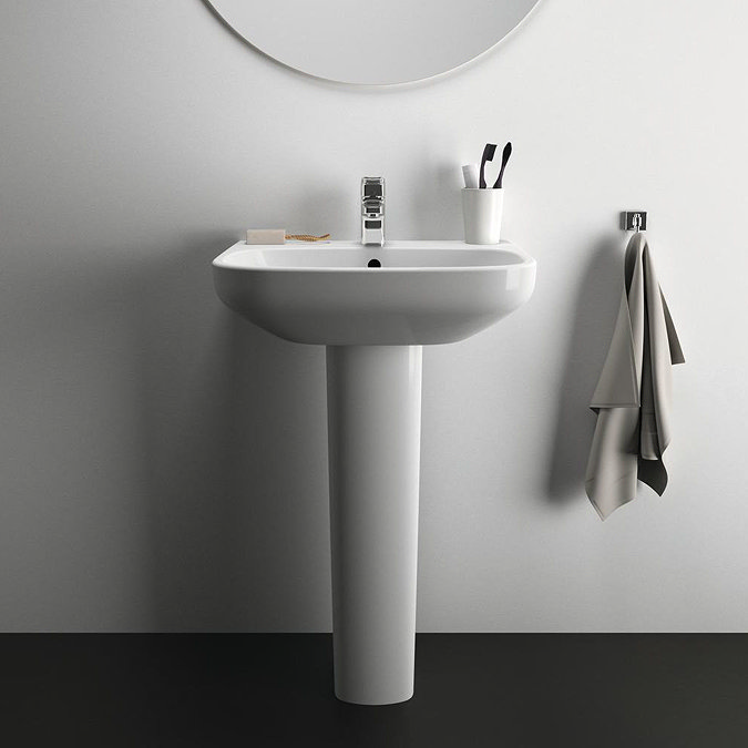 Ideal Standard i.Life A 1TH Washbasin + Full Pedestal  In Bathroom Large Image