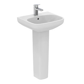 Ideal Standard i.Life A 500mm 1TH Washbasin + Full Pedestal Large Image