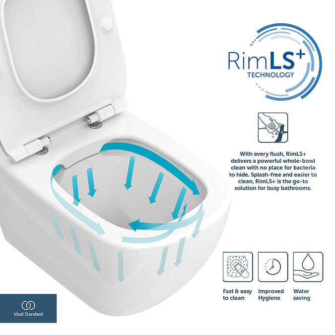 Ideal Standard i.Life A 4/2.6 Litre Rimless Close Coupled Open Back WC + Soft Close Seat