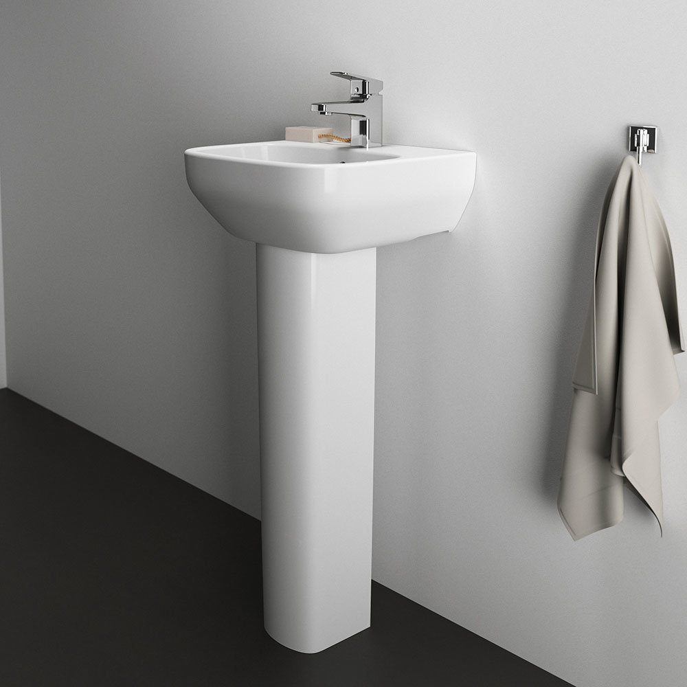 Ideal Standard I.Life A 400mm 1TH Handrinse Basin + Full Pedestal