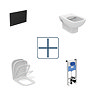 Ideal Standard i.Life A Rimless Toilet + Concealed WC Cistern with Wall Hung Frame (Black Flush Plate)