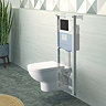 Ideal Standard i.Life A Rimless Toilet + Concealed WC Cistern with Wall Hung Frame (Black Flush Plate)