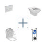 Ideal Standard i.Life A Rimless Toilet + Concealed WC Cistern with Wall Hung Frame (Chrome Flush Plate)