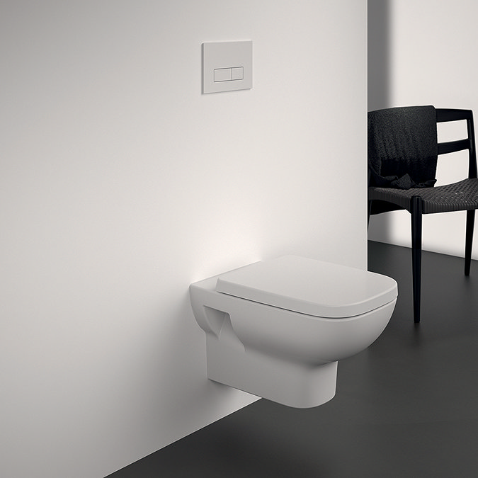 Ideal Standard i.Life A Rimless Toilet + Concealed WC Cistern with Wall Hung Frame (Chrome Flush Plate)