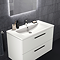 Ideal Standard i.Life B 1000mm Matt White 2 Drawer Wall Hung Vanity Unit with Black Handles