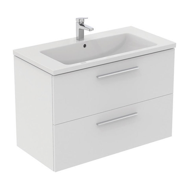 Ideal Standard i.Life B 1000mm Matt White 2 Drawer Wall Hung Vanity ...