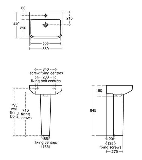 550mm