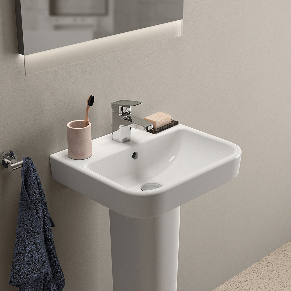 Ideal Standard I.Life B 450mm 1TH Handrinse Basin + Full Pedestal