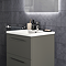 Ideal Standard i.Life B 600mm Matt Quartz Grey 2 Drawer Wall Hung Vanity Unit with Black Handles