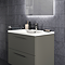 Ideal Standard i.Life B 800mm Matt Quartz Grey 2 Drawer Wall Hung Vanity Unit with Black Handles