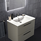 Ideal Standard i.Life B 800mm Matt Quartz Grey 2 Drawer Wall Hung Vanity Unit with Black Handles