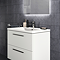 Ideal Standard i.Life B 800mm Matt White 2 Drawer Wall Hung Vanity Unit with Black Handles