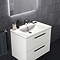 Ideal Standard i.Life B 800mm Matt White 2 Drawer Wall Hung Vanity Unit with Black Handles