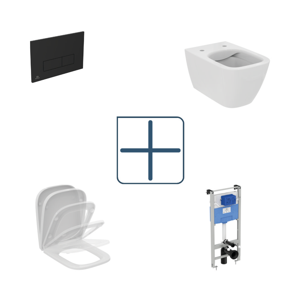 Ideal Standard I.Life B Rimless Toilet + Concealed WC Cistern With Wall ...