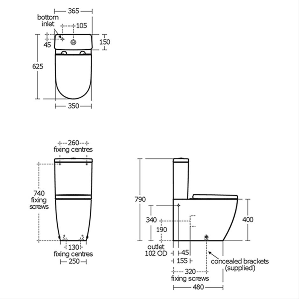Ideal Standard i.life O 6/4 Litre BTW Close Coupled Toilet + Quick Release Seat
