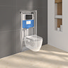 Ideal Standard i.life O HydroTwist Toilet + Concealed WC Cistern with Wall Hung Frame (Matt Black Flush Plate)