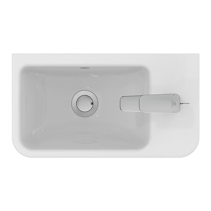 Ideal Standard i.Life S 450mm Wall Hung Right Hand 1TH Washbasin + Chrome Bottle Trap  Profile Large