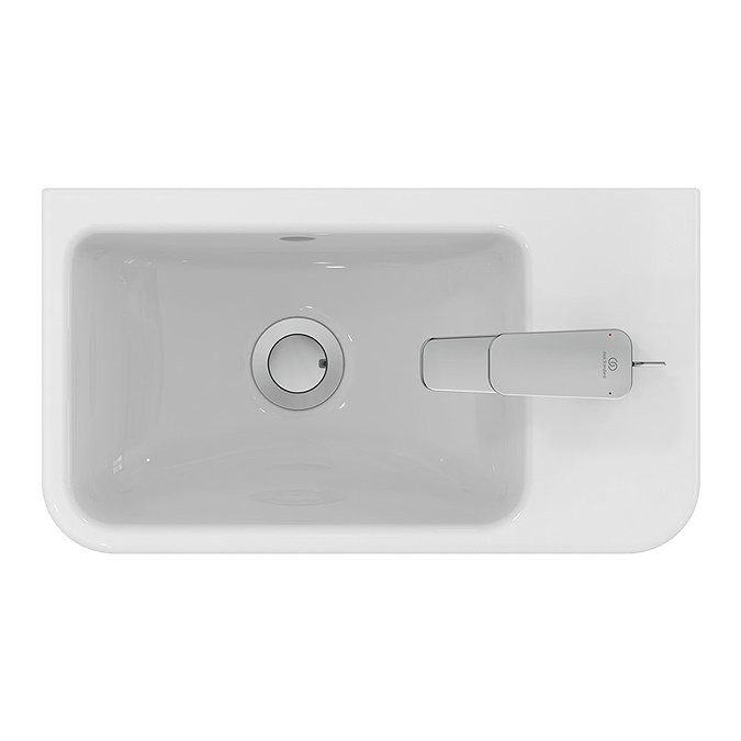 Ideal Standard i.Life S 450mm Wall Hung Right Hand 1TH Washbasin + Chrome Bottle Trap Profile Large