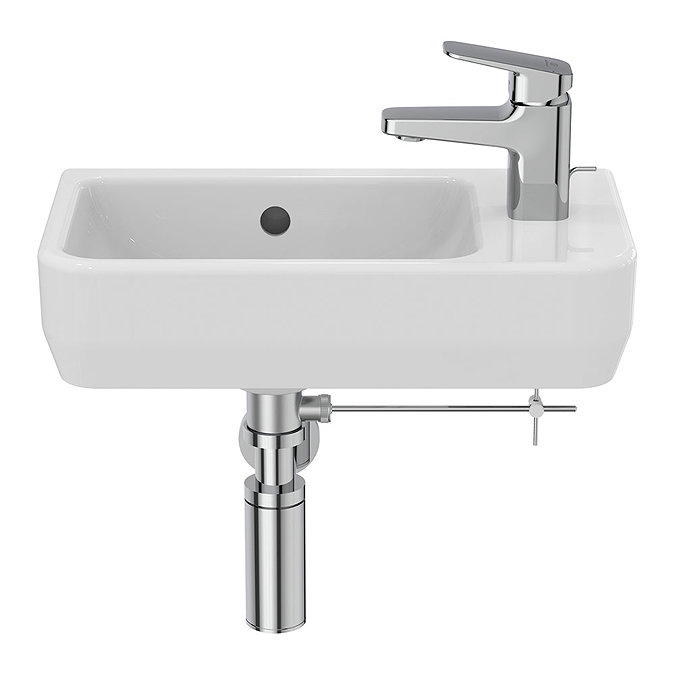 Ideal Standard i.Life S 450mm Wall Hung Right Hand 1TH Washbasin + Chrome Bottle Trap Standard Larg