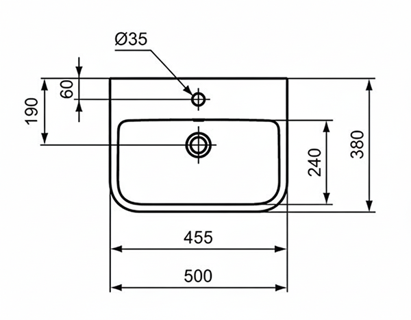 Ideal Standard i.Life S 500mm Compact 1TH Washbasin