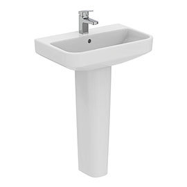Ideal Standard i.Life S Compact 1TH Washbasin + Full Pedestal Medium Image